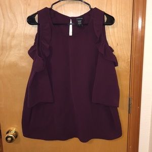 Torrid cold shoulder frilly top